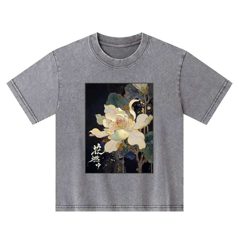 Kyoto-Lion Kids Washed T-Shirt for Daily Wear