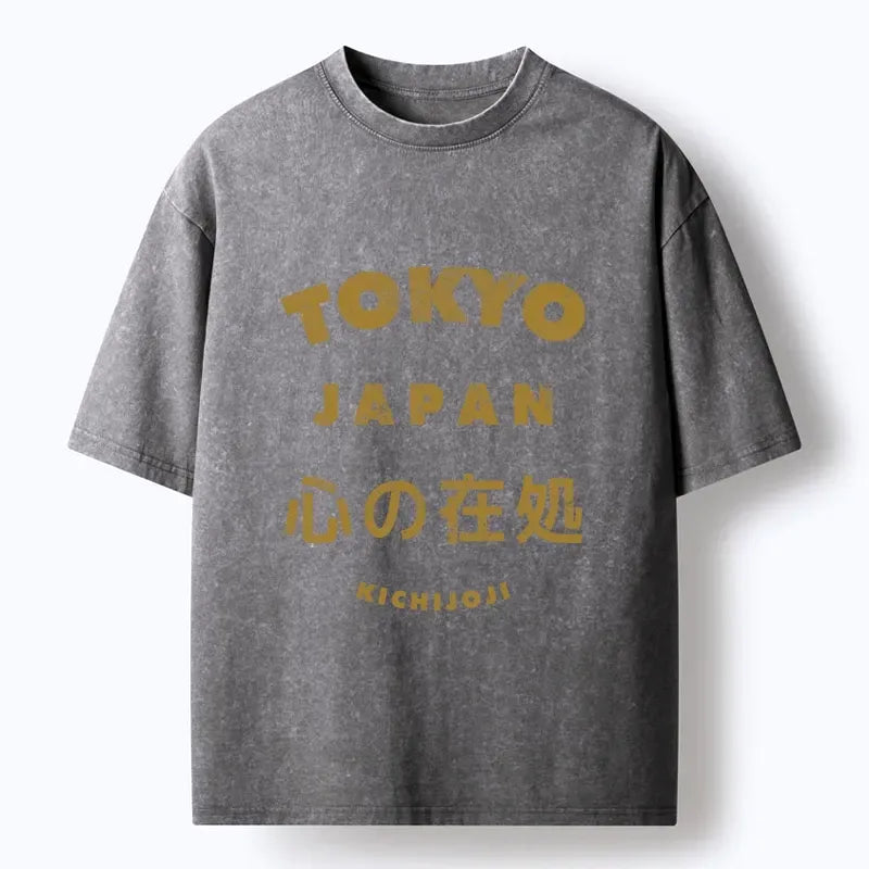 Japanese Vintage Washed T-Shirt for Everyday