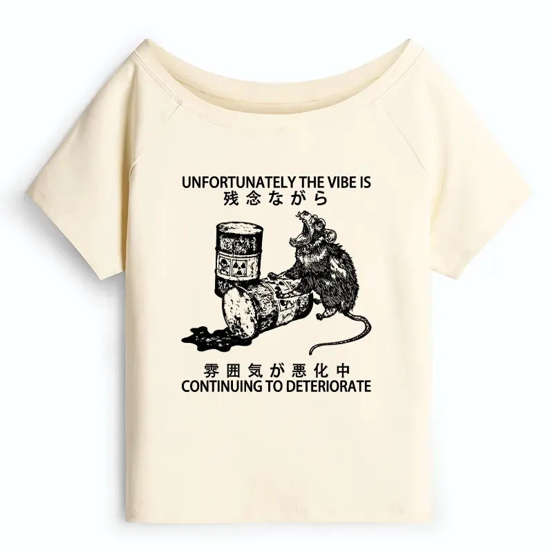 Japanese Vintage Off Shoulder Tee Daily Wear