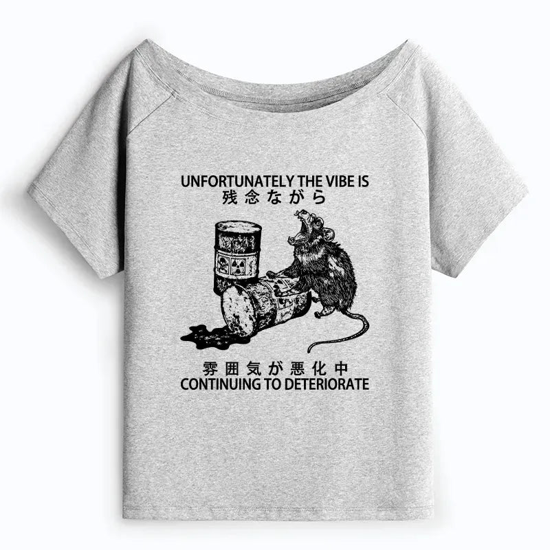 Japanese Vintage Off Shoulder Tee Daily Wear
