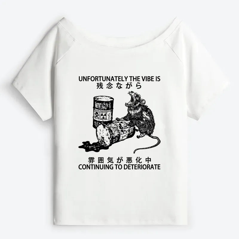 Japanese Vintage Off Shoulder Tee Daily Wear