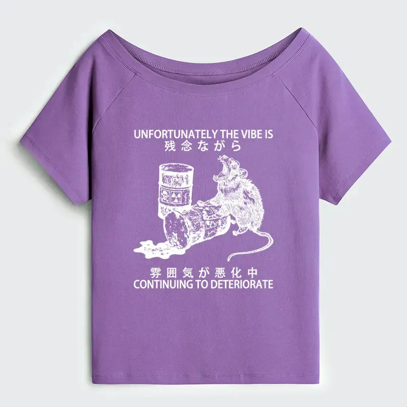 Japanese Vintage Off Shoulder Tee Daily Wear
