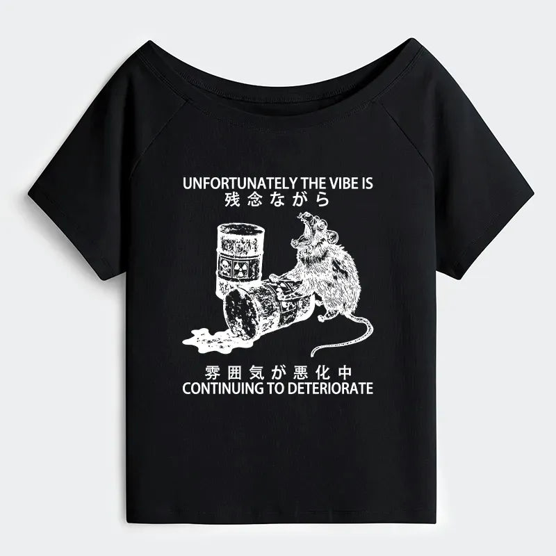 Japanese Vintage Off Shoulder Tee Daily Wear