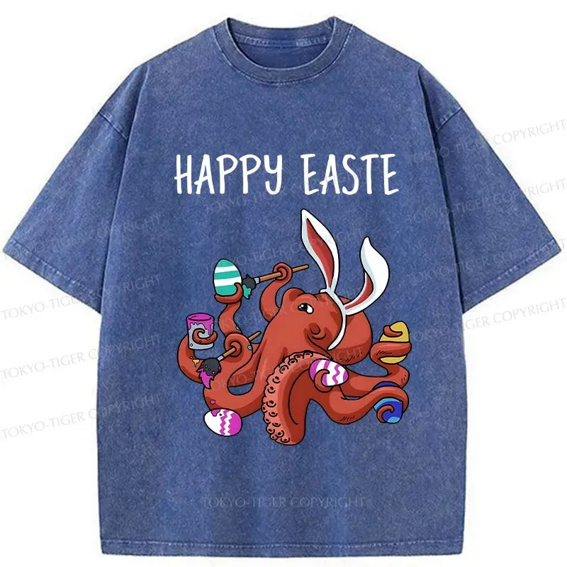 Kyoto-Lion Easter Octopus Washed T-Shirt