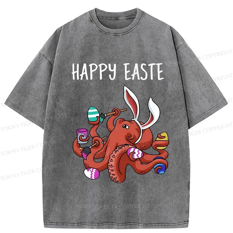 Japanese Octopus Washed T-Shirt