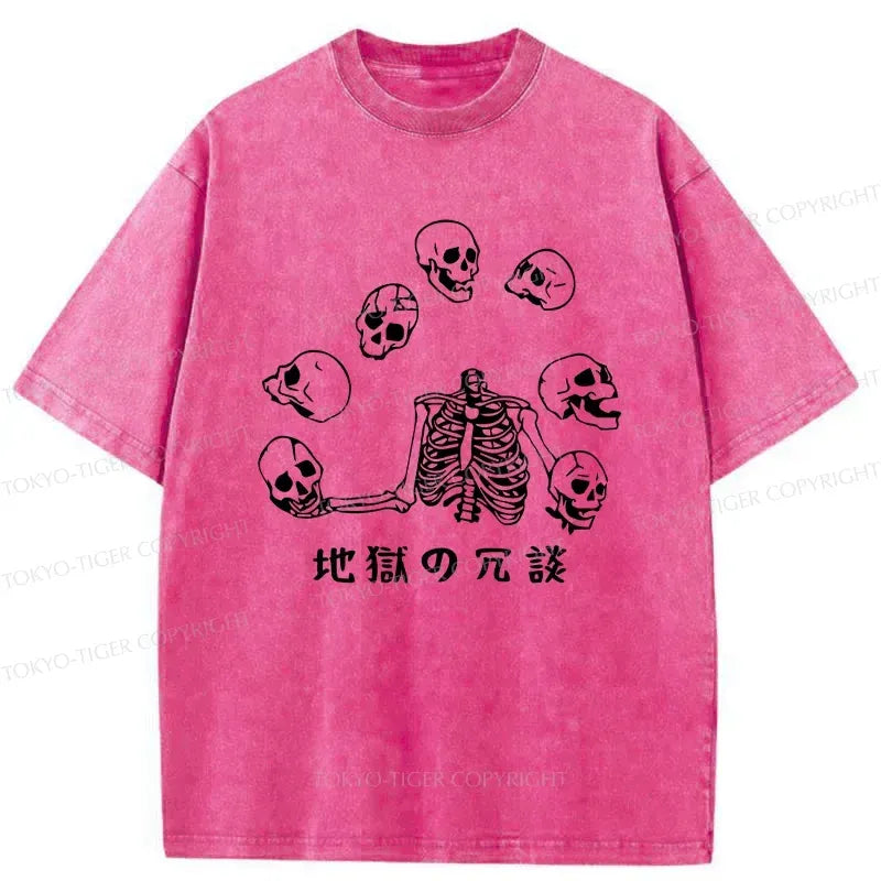 japanese skeleton performing acrobatics t-shirt