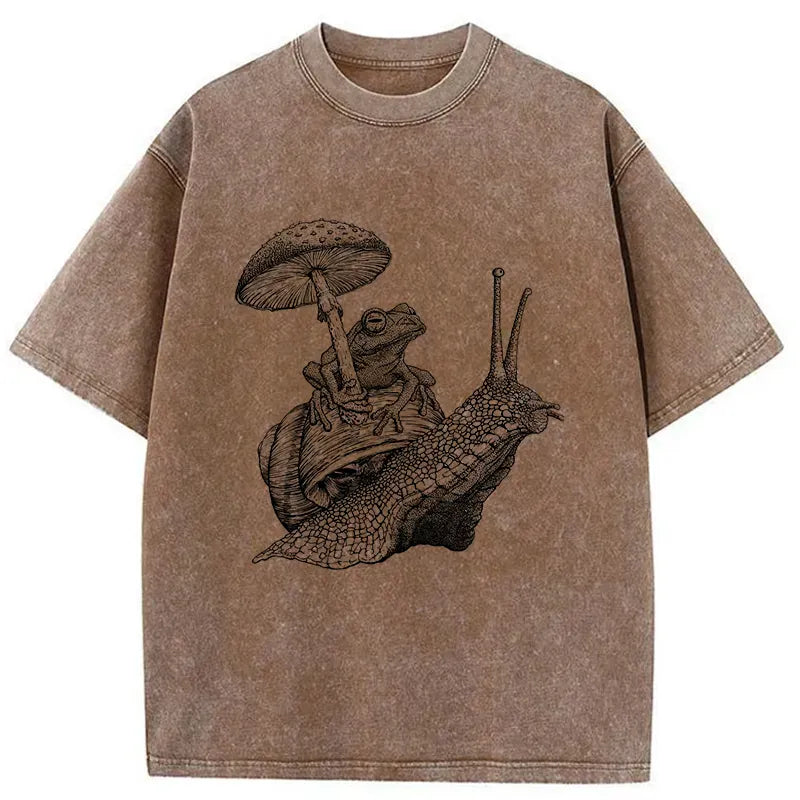 Japanese Vintage Washed T-Shirt for Daily Wear