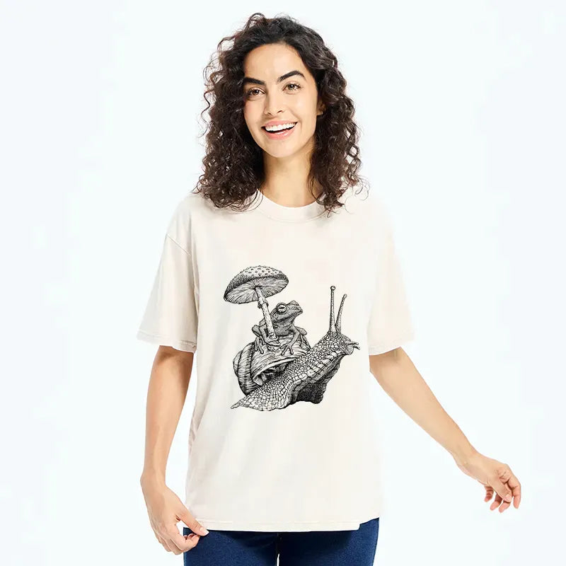 Japanese Vintage Washed T-Shirt for Daily Wear