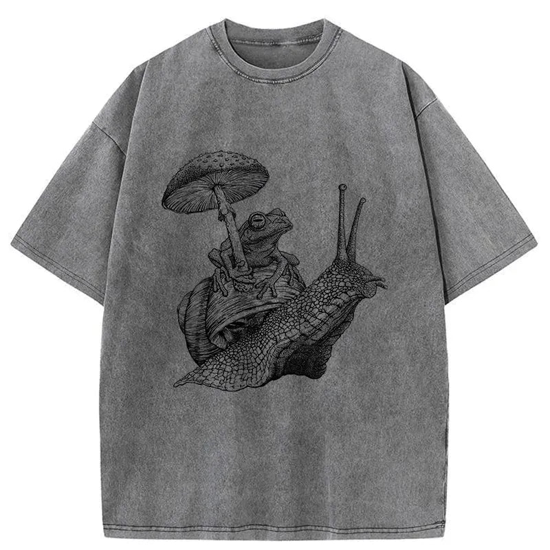 Japanese Vintage Washed T-Shirt for Daily Wear