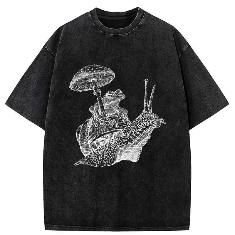 Japanese Vintage Washed T-Shirt for Daily Wear