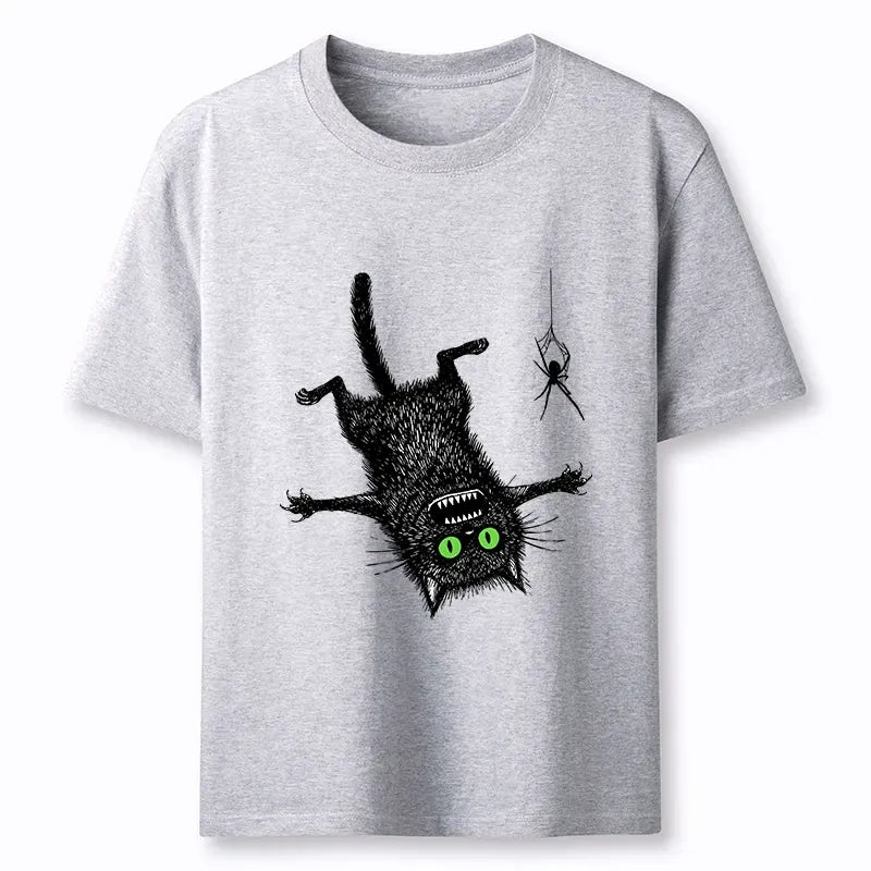 Japanese Scared Cat Prank T-Shirt for Daily Wear