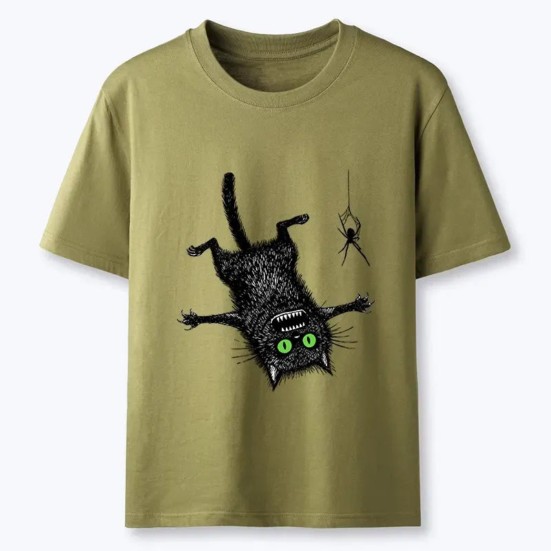 Kyoto-Lion Funny Cat Vs Spider Classic Tee