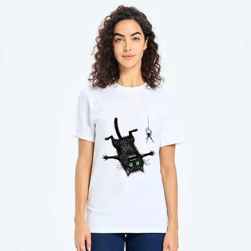 Japanese Scared Cat Prank T-Shirt for Daily Wear