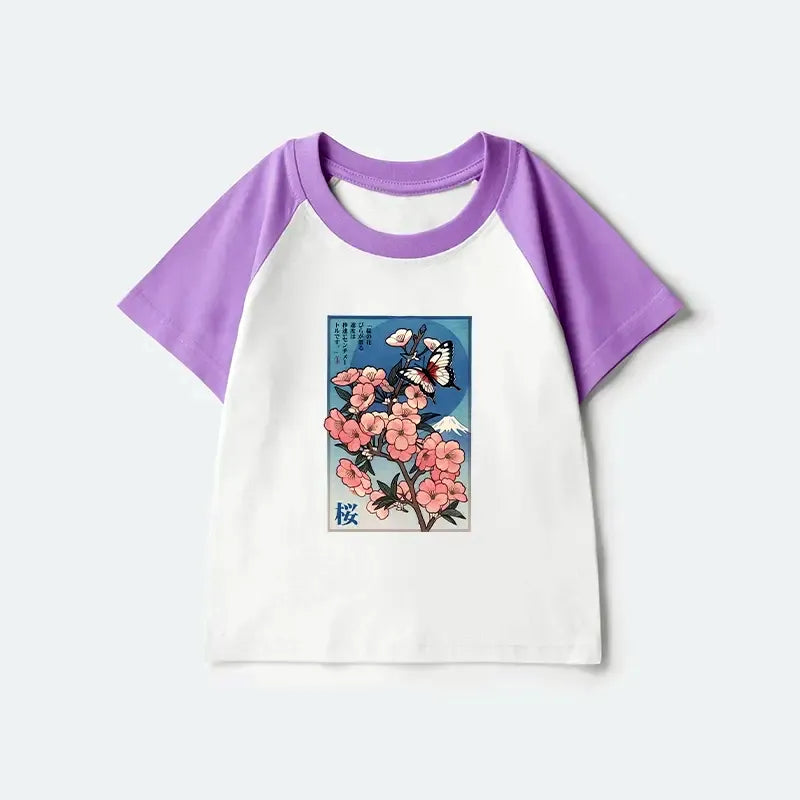 Japanese Ukiyoe Cherry Blossom Kids T-shirt