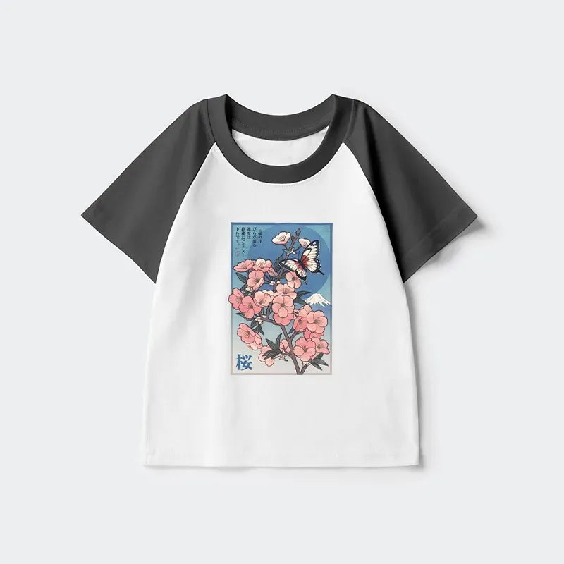Japanese Ukiyoe Cherry Blossom Kids T-shirt