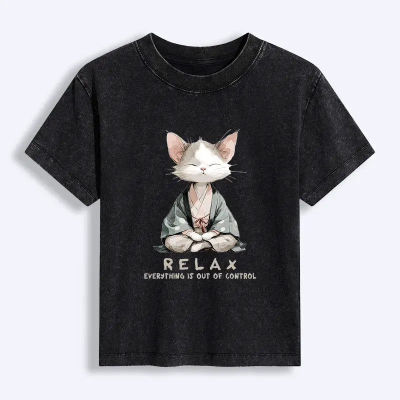 Kyoto Cat T-shirt for Women Casual