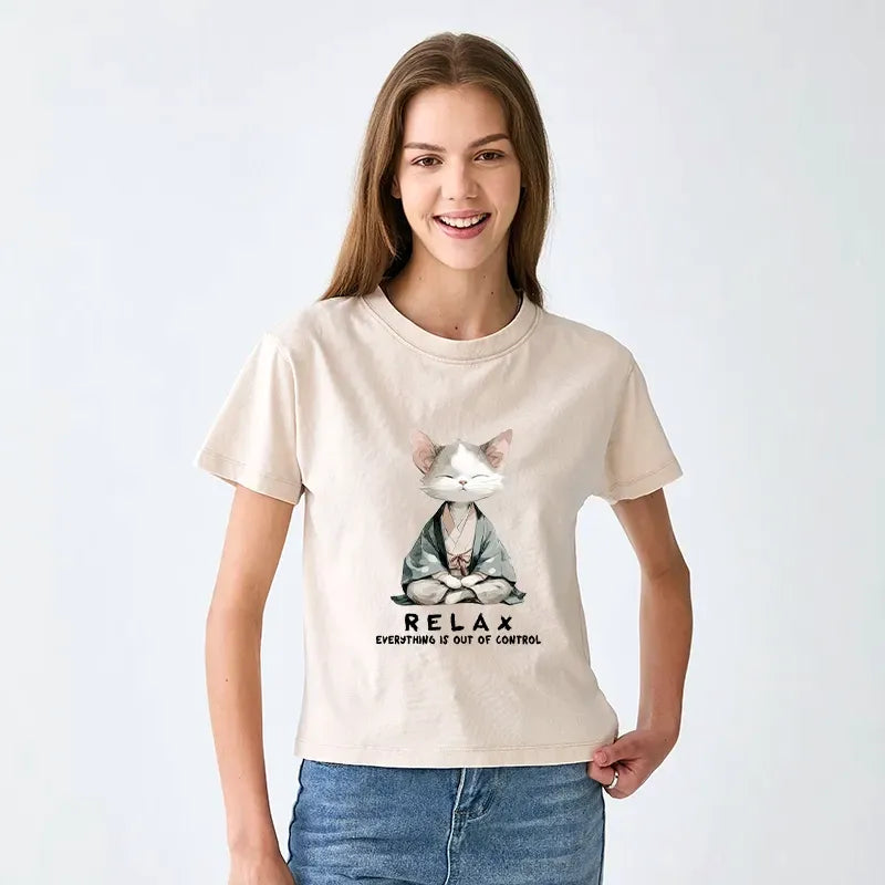 Women's Relaxation Cat T-shirt Gift Idea