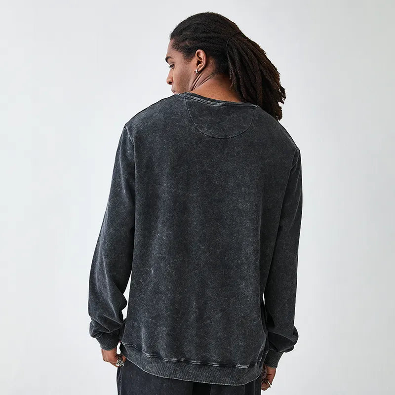Kyoto-Lion Indoor Cat Meme Washed Terry Sweatshirt