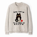 Kyoto-Lion Indoor Cat Meme Washed Terry Sweatshirt