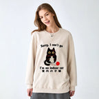 Kyoto-Lion Indoor Cat Meme Washed Terry Sweatshirt