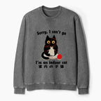 Kyoto-Lion Indoor Cat Meme Washed Terry Sweatshirt