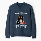 Kyoto-Lion Indoor Cat Meme Washed Terry Sweatshirt