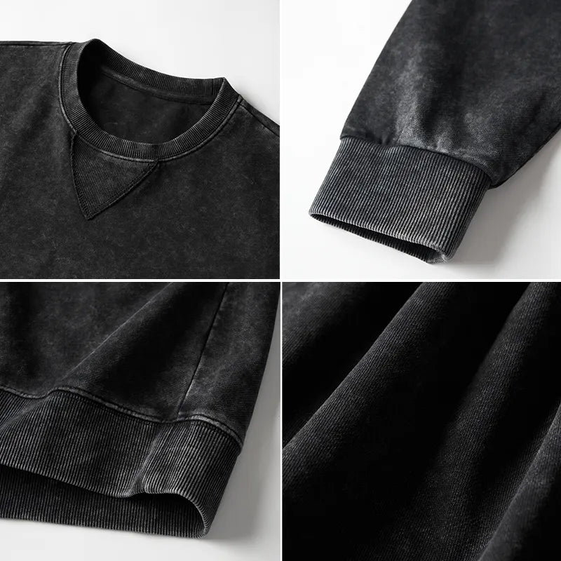 Kyoto-Lion Indoor Cat Meme Washed Terry Sweatshirt
