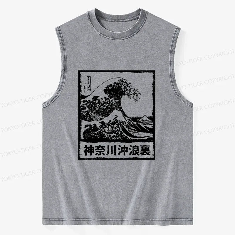 Japanese Wave Washed Tank on Sale