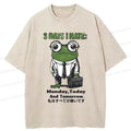 Japanese Frog Washed T-Shirt for Gift