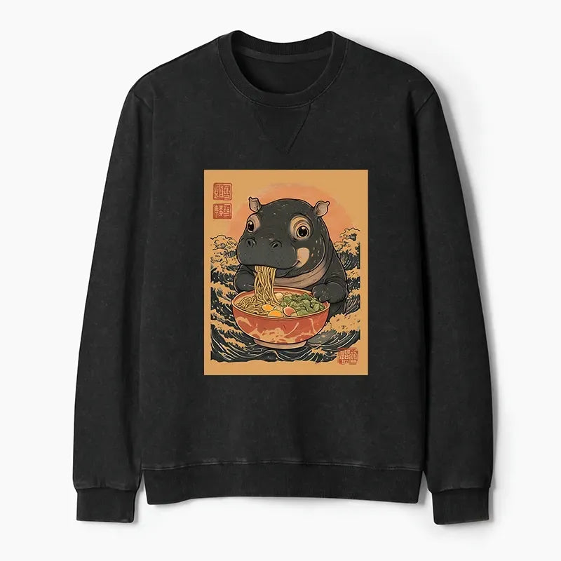 Moo Deng Ramen Sweatshirt Gift for Her