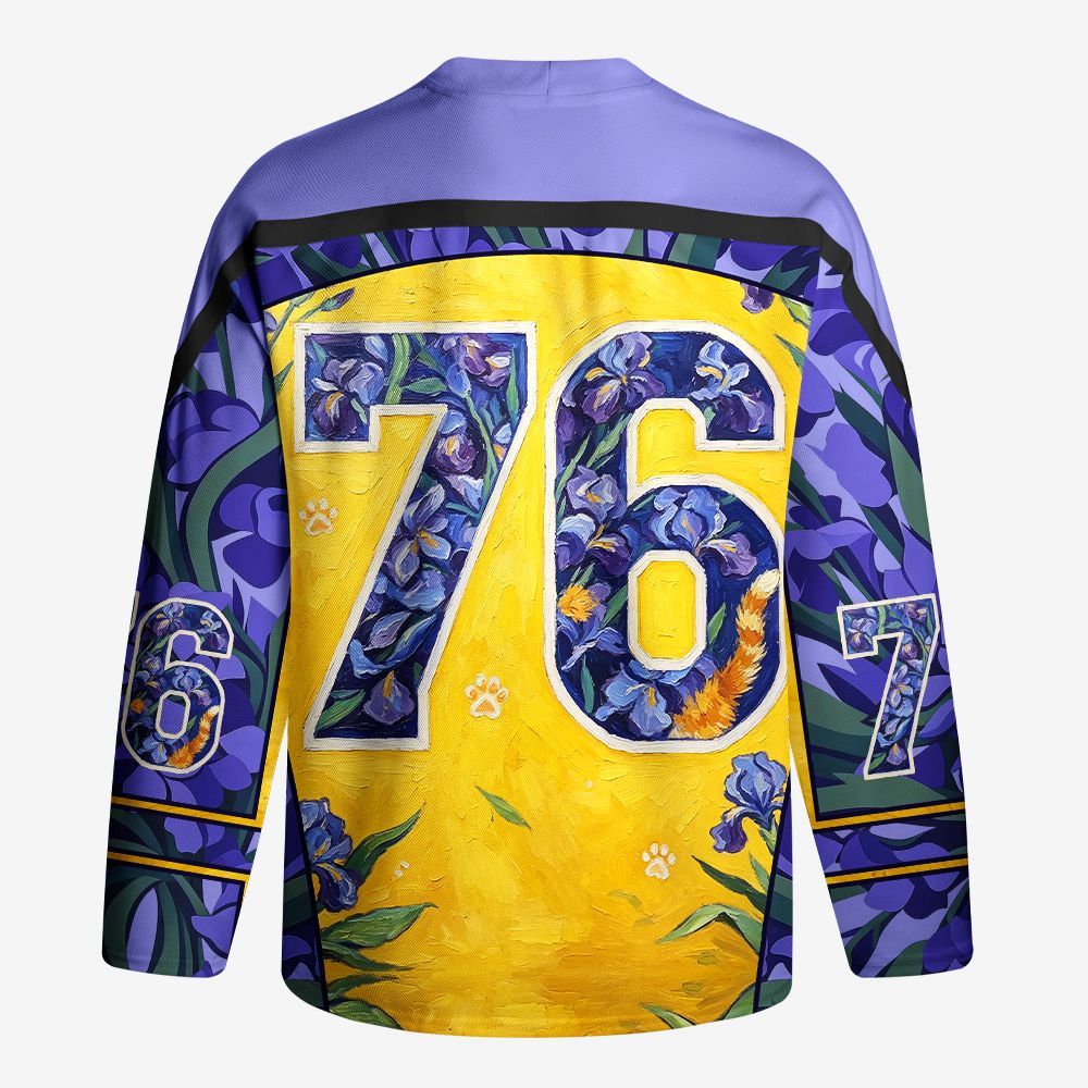 Kyoto-Lion Iris Cat Long-Sleeve Hockey Jersey