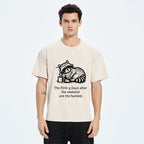Coffee raccoon meme tee for casual streetwear