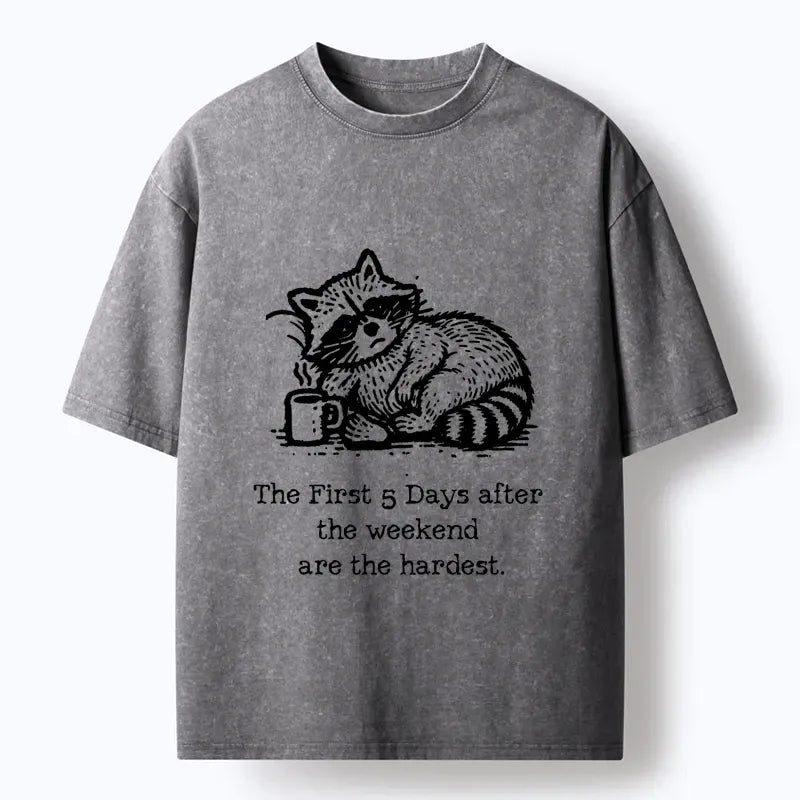 Coffee raccoon meme tee for casual streetwear