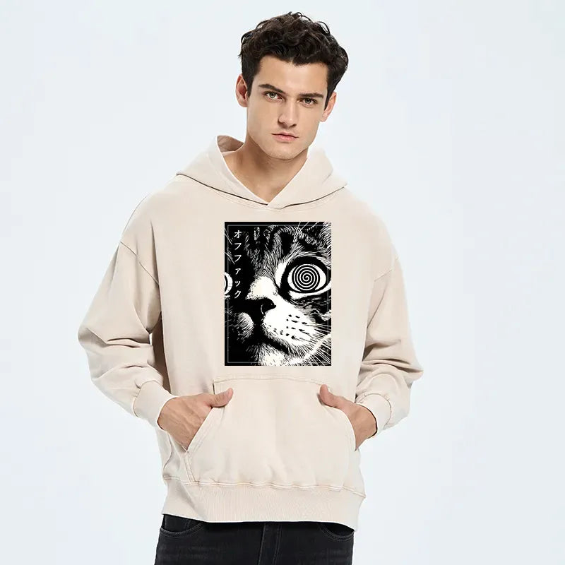 Kyoto-Lion Scary Cat Japan Washed Hoodie