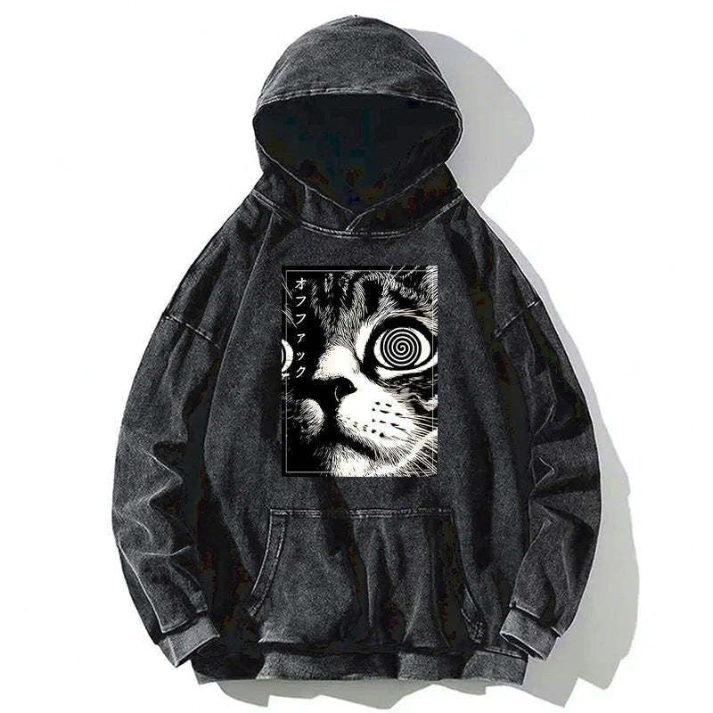 Japanese Vintage Washed Hoodie for Streetwear