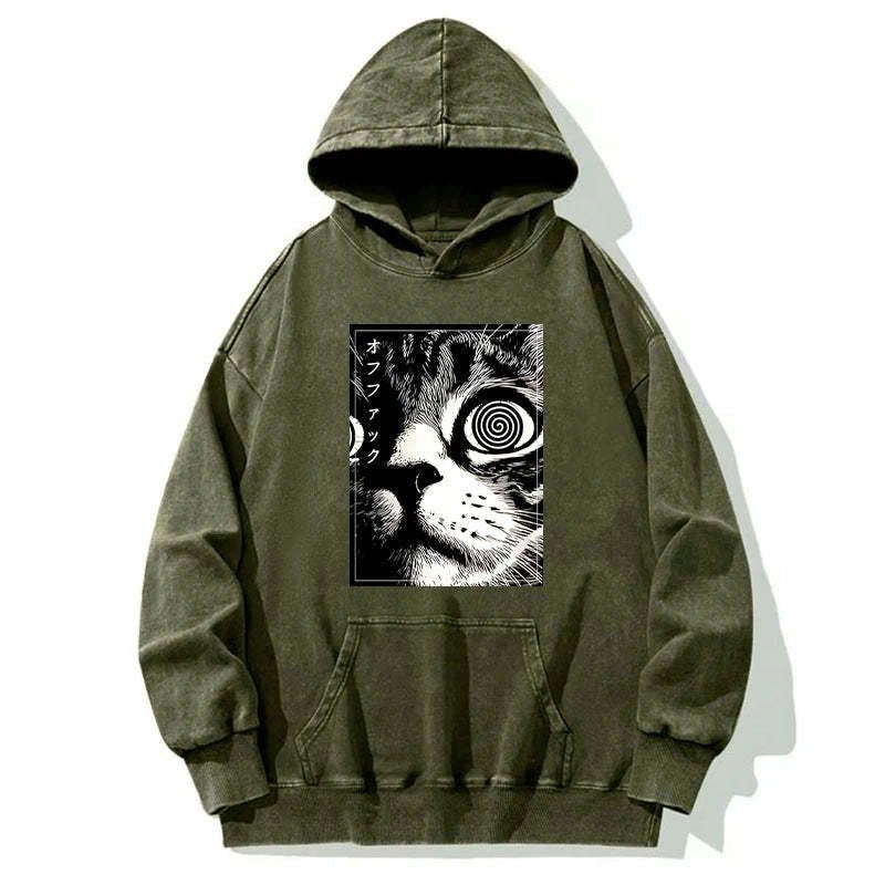 Kyoto-Lion Scary Cat Japan Washed Hoodie
