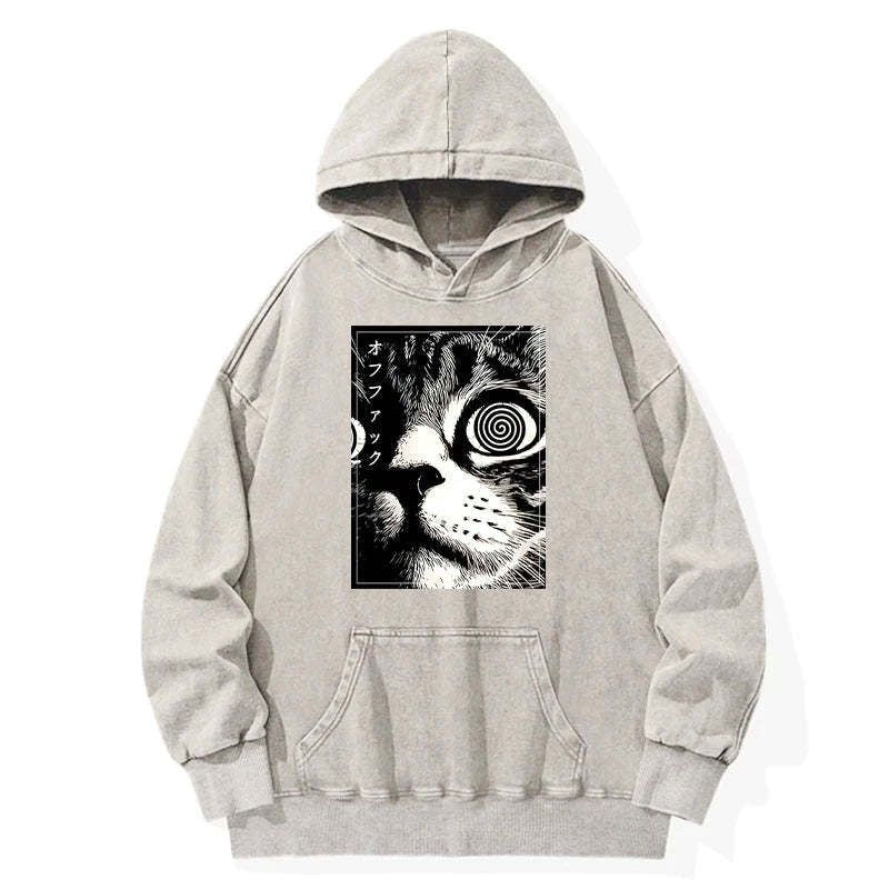 Kyoto-Lion Scary Cat Japan Washed Hoodie