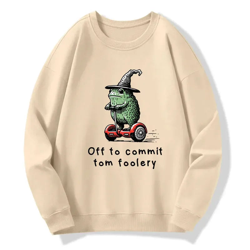 Japanese Frog Riding Scooter Classic Sweatshirt