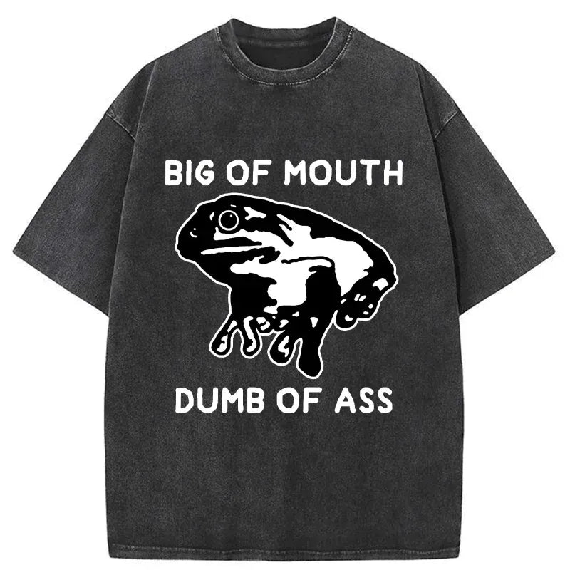 Unisex Washed Frog Tee for Summer Vacation