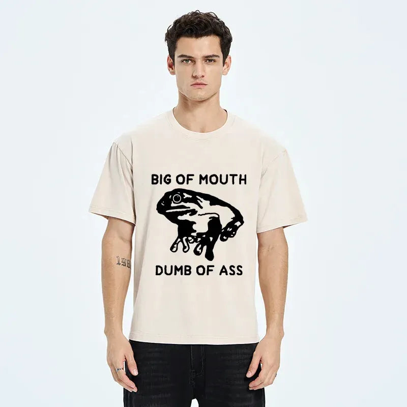 Unisex Washed Frog Tee for Summer Vacation