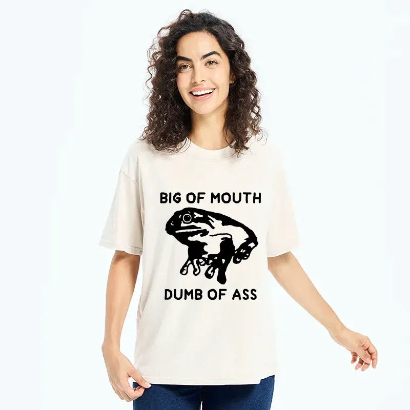 Unisex Washed Frog Tee for Summer Vacation