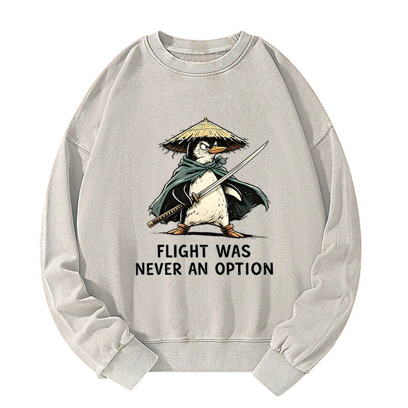 Kyoto-Lion Samurai Penguin Washed Sweatshirt
