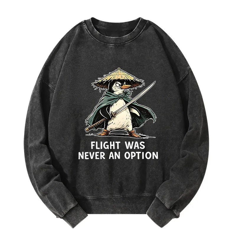 Kyoto-Lion Samurai Penguin Washed Sweatshirt