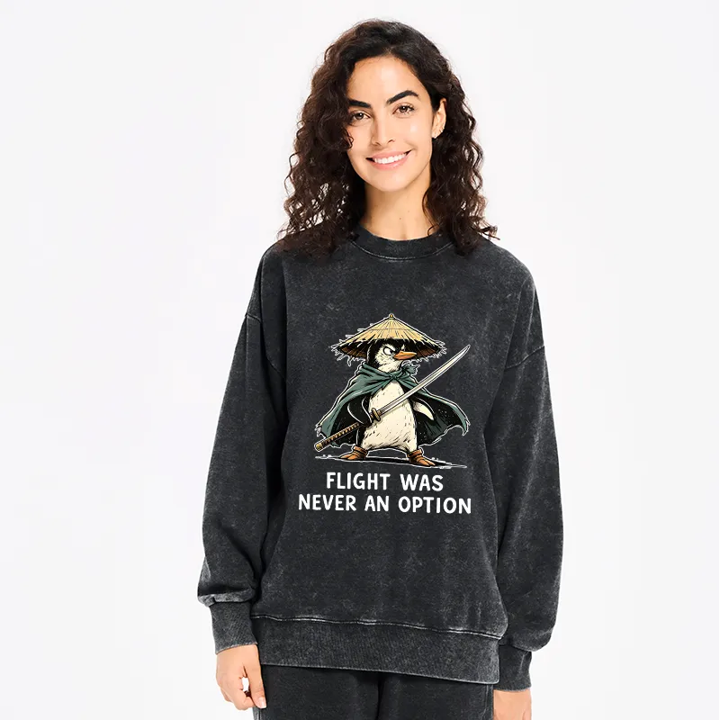 Kyoto-Lion Samurai Penguin Washed Sweatshirt