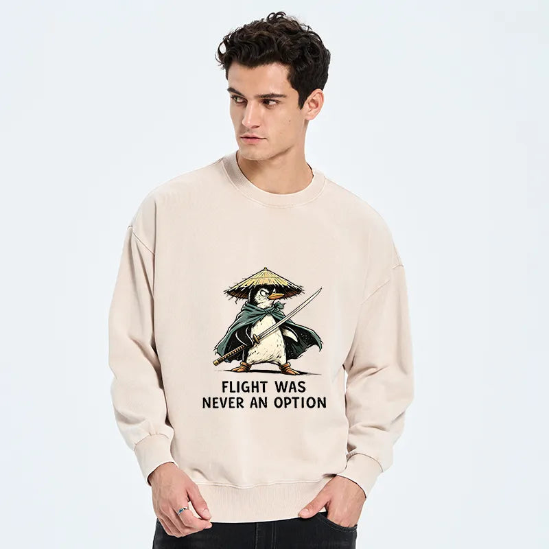 Kyoto-Lion Samurai Penguin Washed Sweatshirt