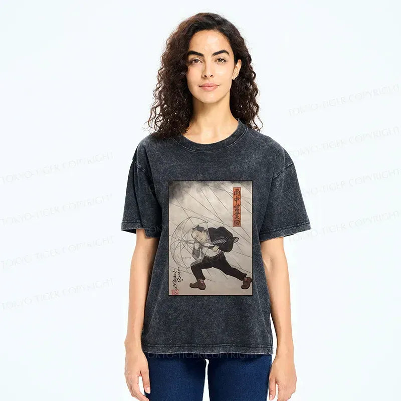 Kyoto-Lion Tough Office Worker Washed T-Shirt