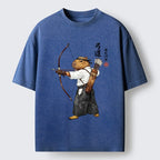 Kyoto-Lion Capybara Kyudo Meme Washed T-Shirt
