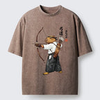 Kyoto-Lion Capybara Kyudo Meme Washed T-Shirt