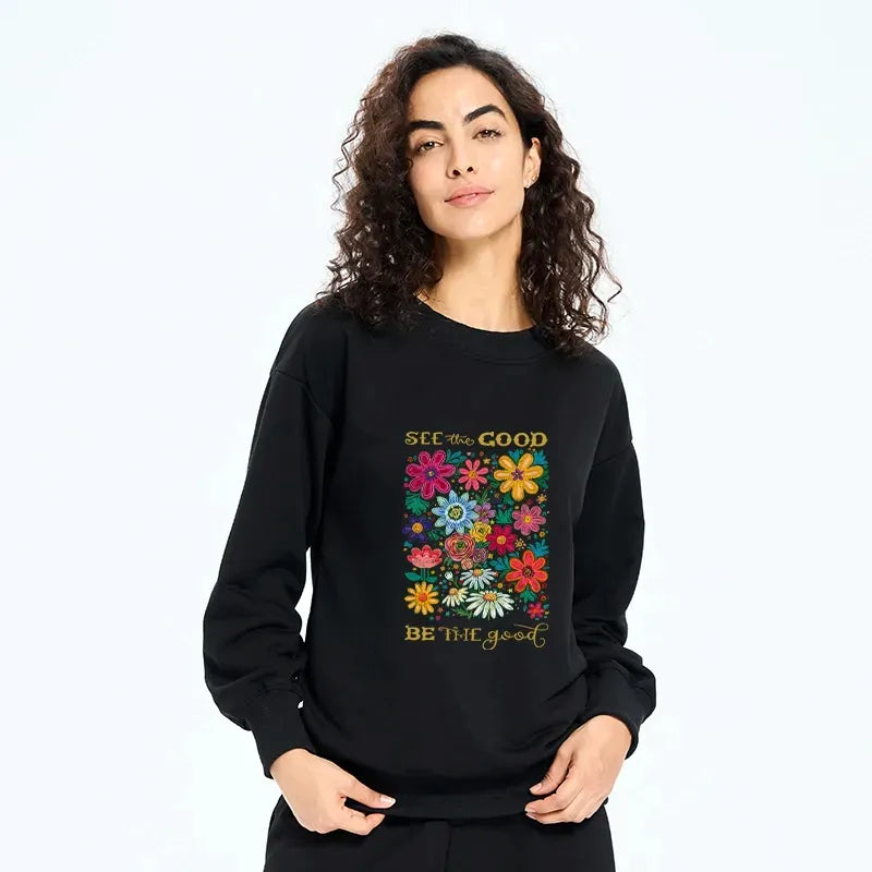Kyoto-Lion Flower£ºSee The Good Be The Good Classic Sweatshirt