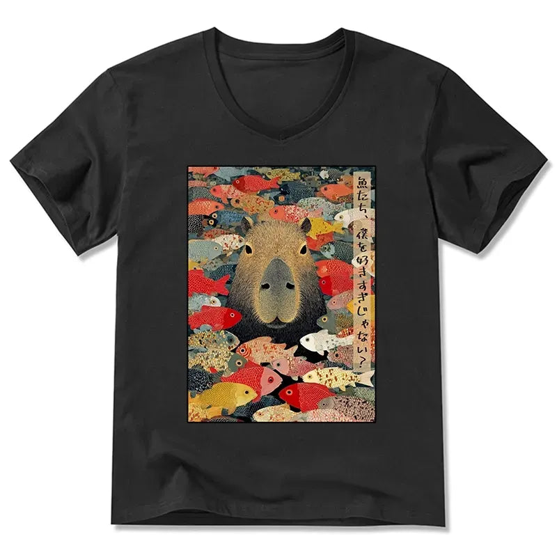 kyoto lion v neck t shirt best seller
